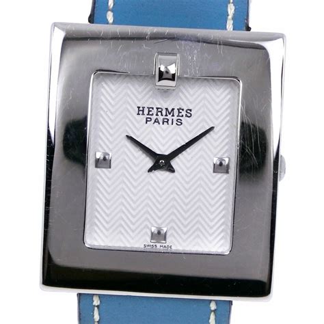 Hermès Leather Quartz Ladies Watch Be1.210 Watch Steel